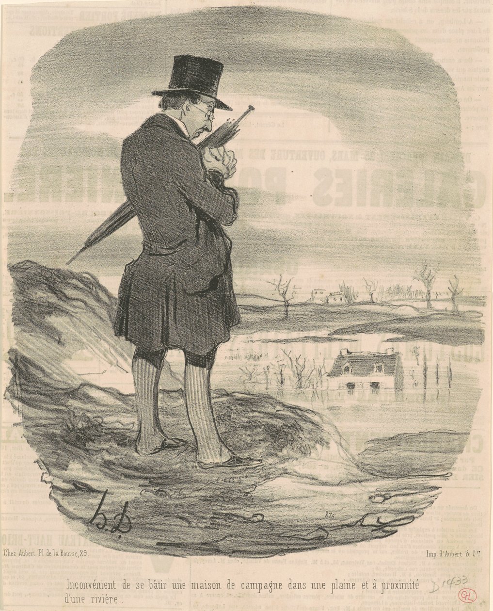 Nackdelen med att bygga ett hus på landet... av Honoré Daumier