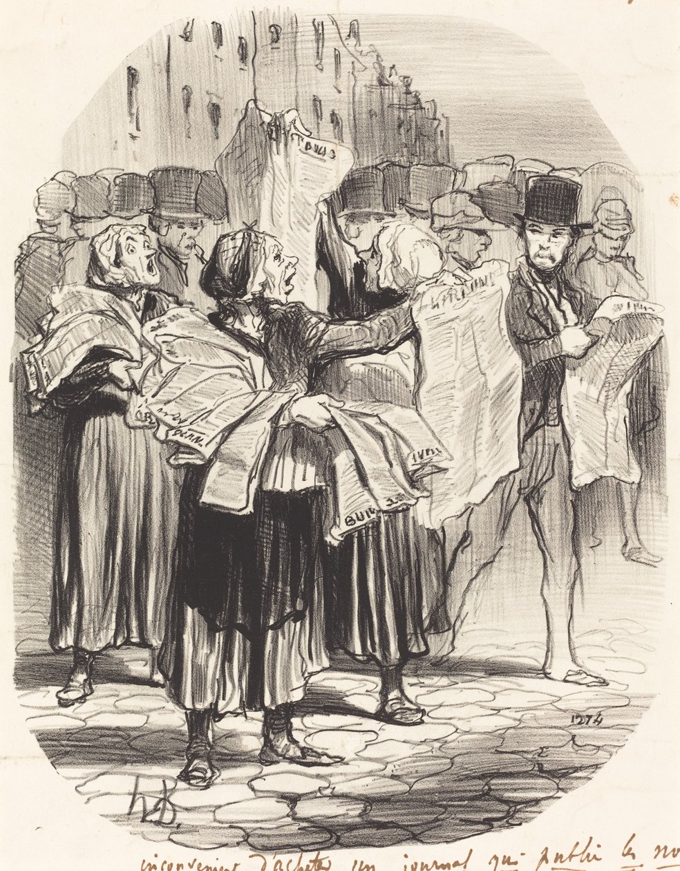 Nackdelen med att köpa en tidning... av Honoré Daumier