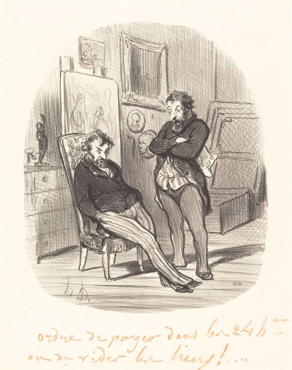 Nackdel med att skicka en dålig tavla... av Honoré Daumier