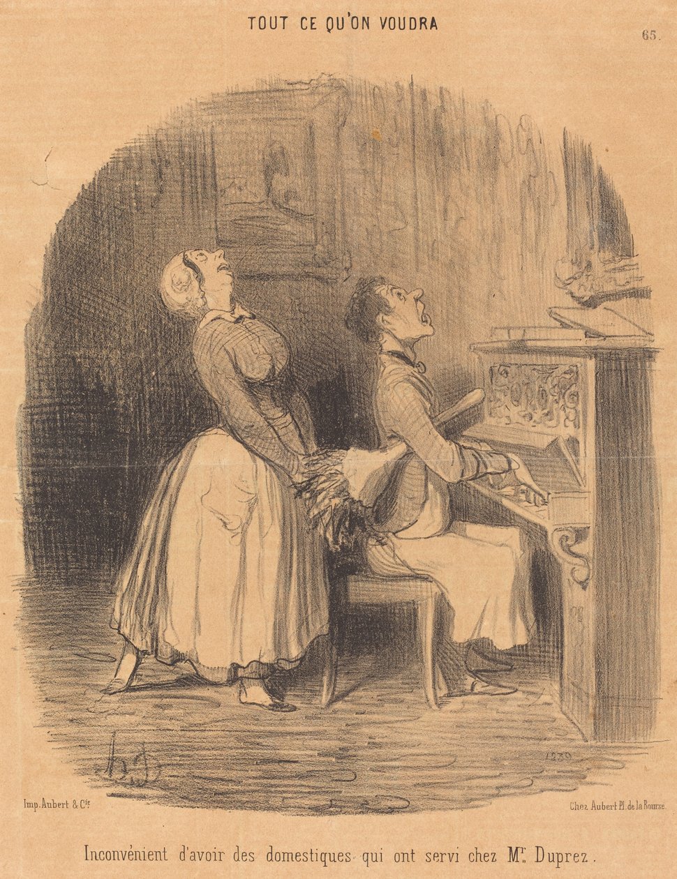 Nackdel... med tjänarna som tjänstgjorde hos Mr. Duprez av Honoré Daumier