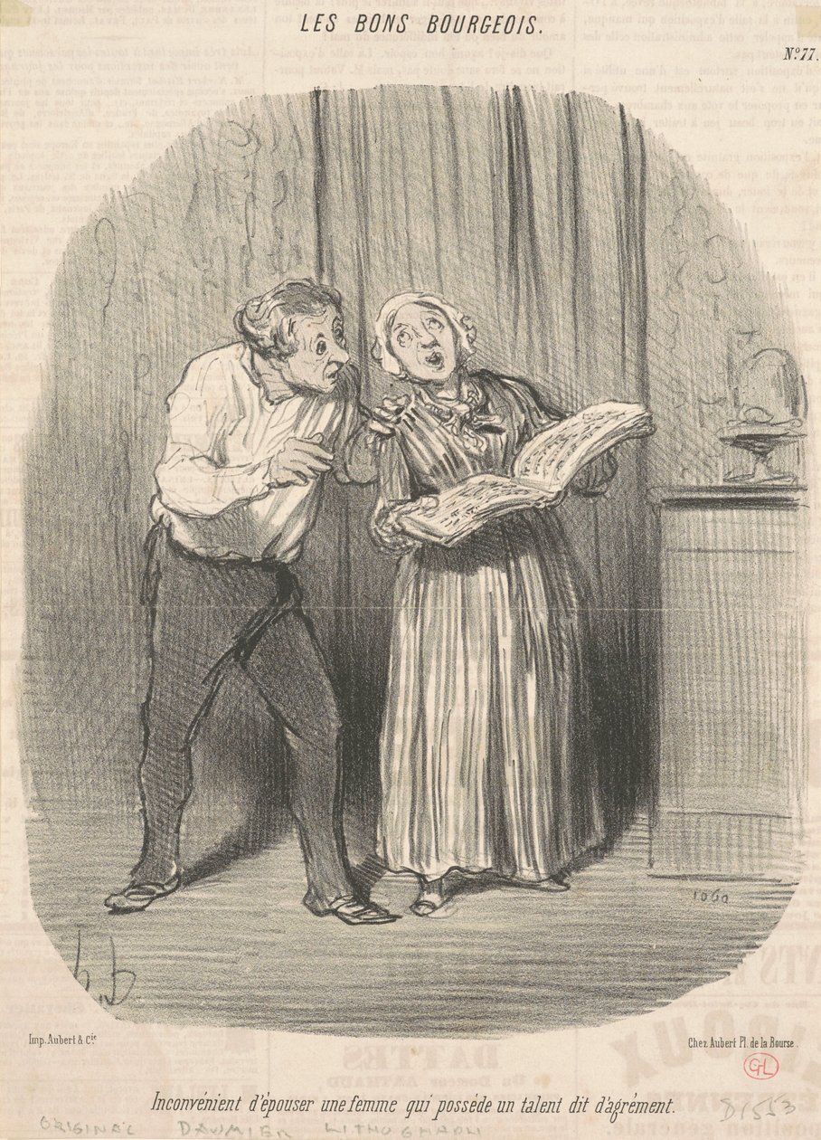 Nackdel med att gifta sig med en kvinna som har en talang för njutning av Honoré Daumier