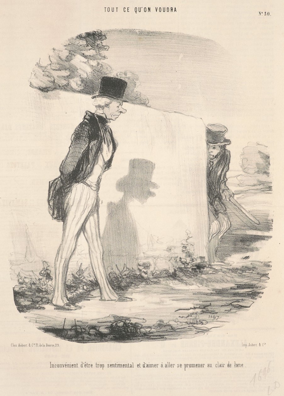 Nackdelen med att vara för sentimental... av Honoré Daumier