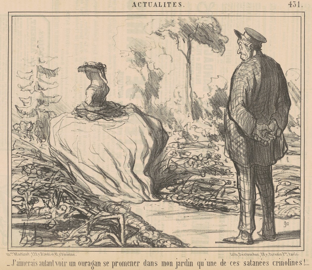 Jag skulle älska att se en orkan... av Honoré Daumier