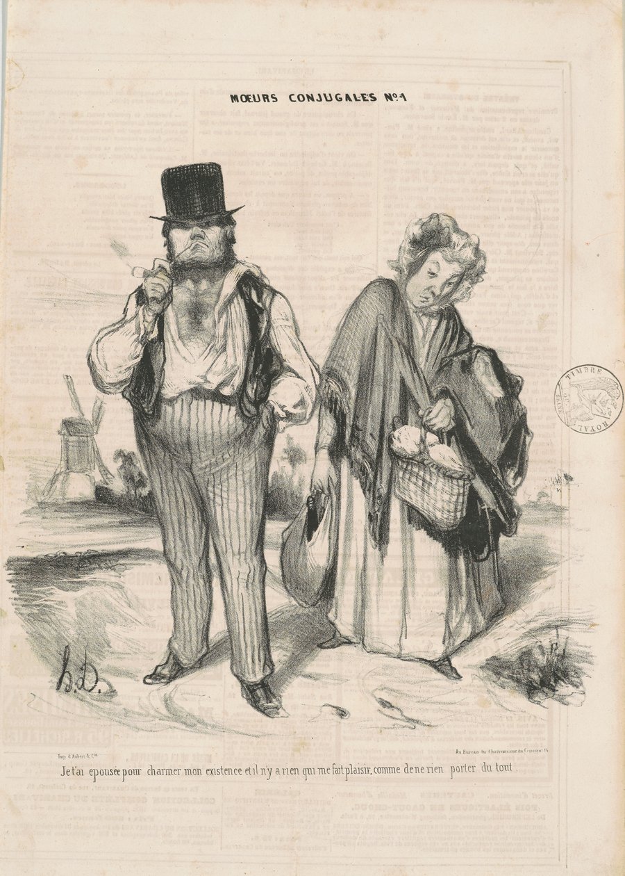 Jag gifte mig med dig för att charma min tillvaro... av Honoré Daumier