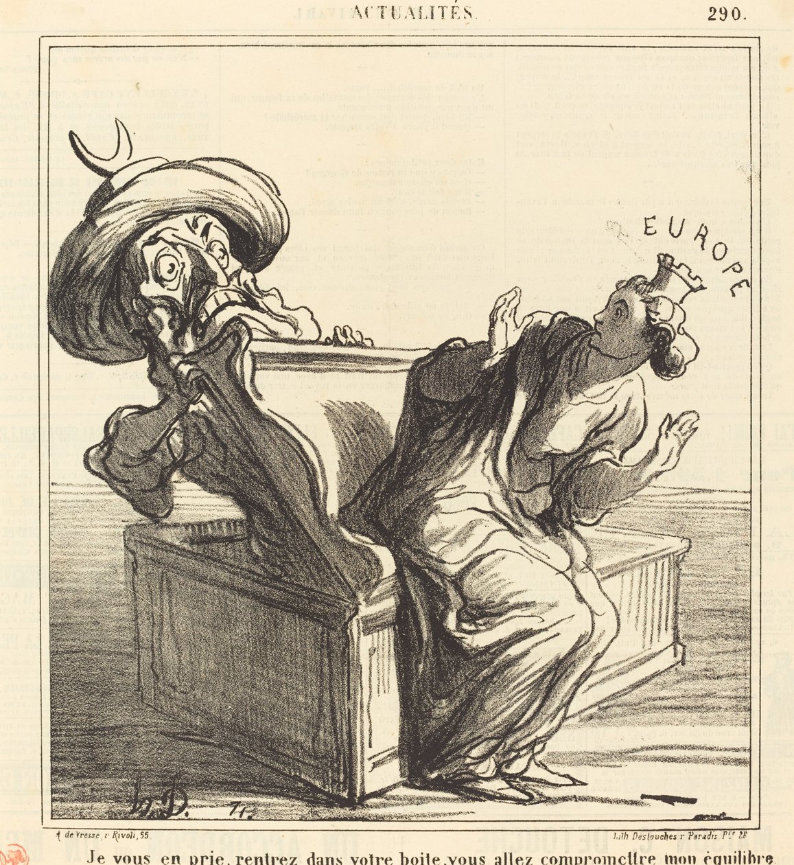 Gå tillbaka till din box... av Honoré Daumier