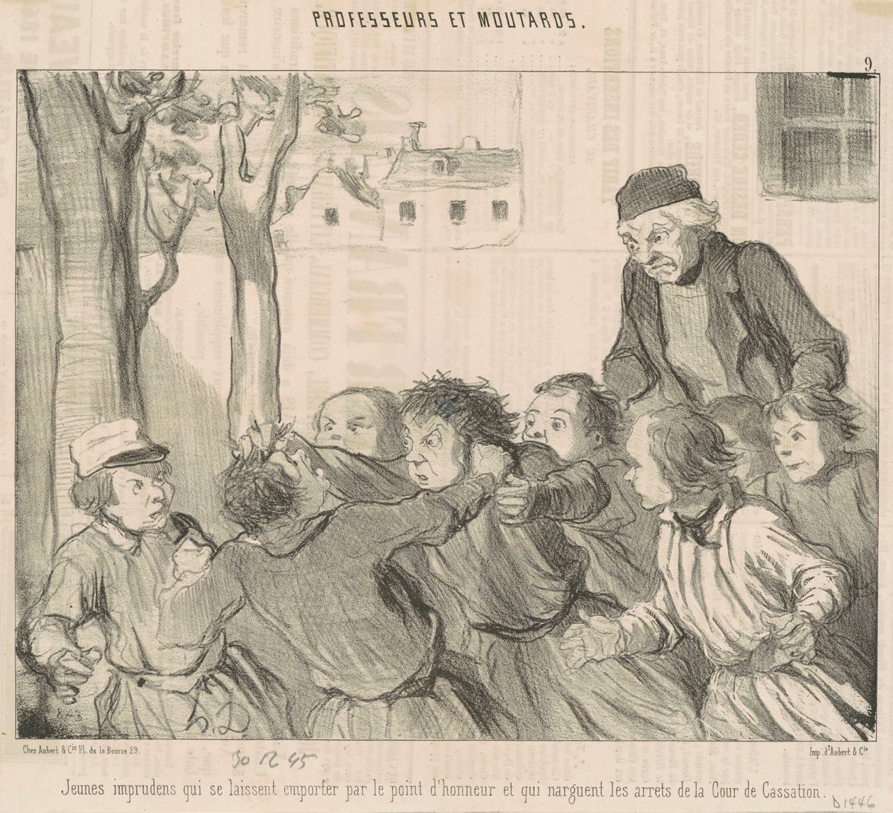 Hänsynslösa unga människor som rycks med... av Honoré Daumier