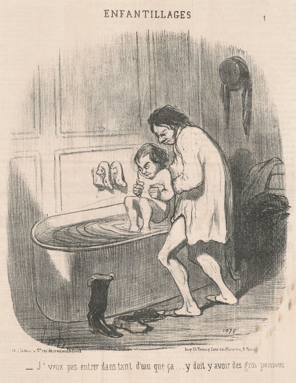 Jag vill inte komma i så mycket vatten... av Honoré Daumier
