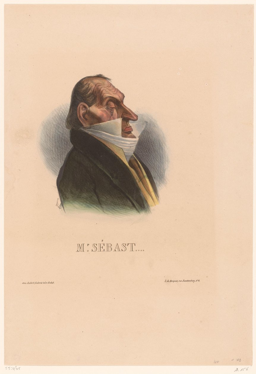 Karikatyr av Horace Sébastiani herr. Sebast (titel på objekt) av Honoré Daumier