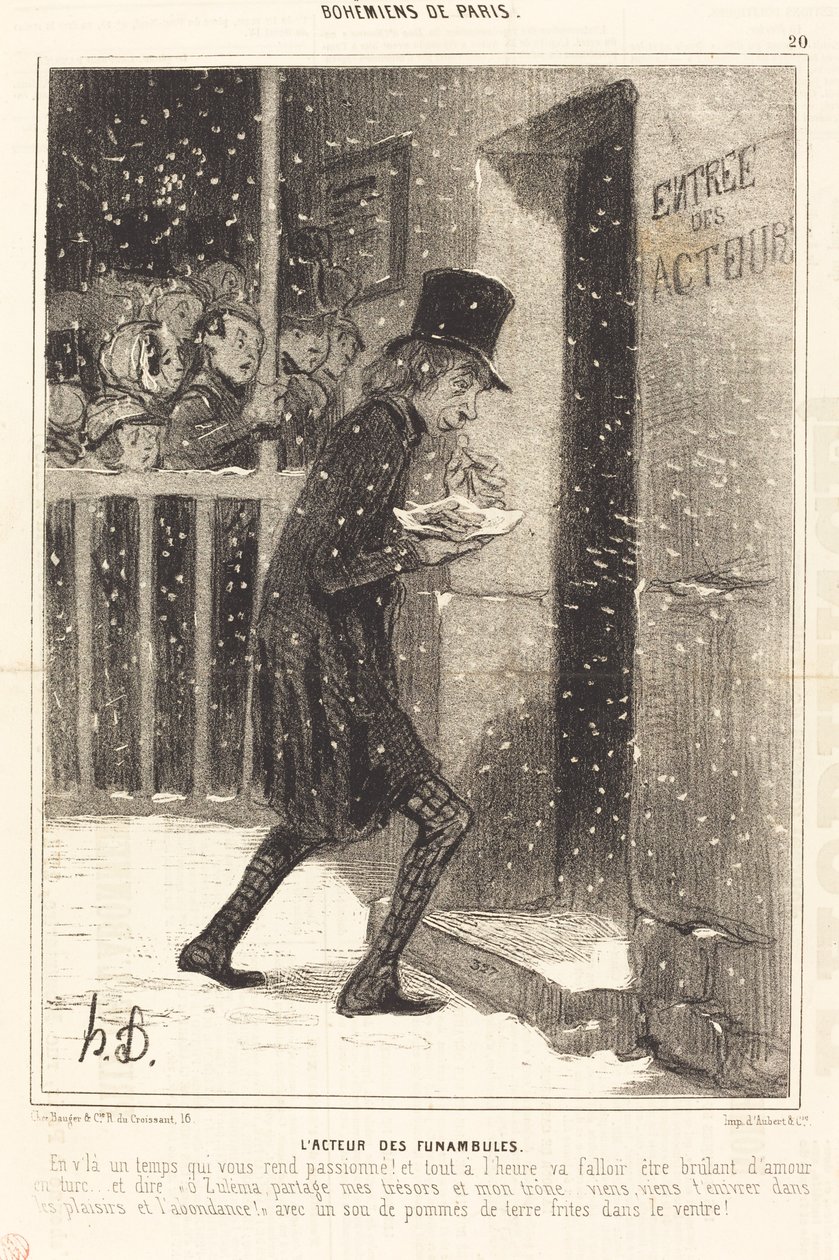 Skådespelaren The Tightrope Walker av Honoré Daumier