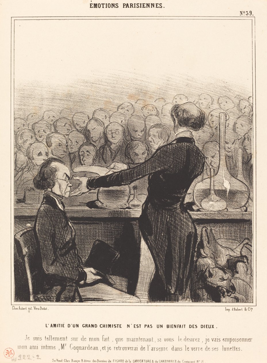 Vänskapen mellan en stor kemist... av Honoré Daumier