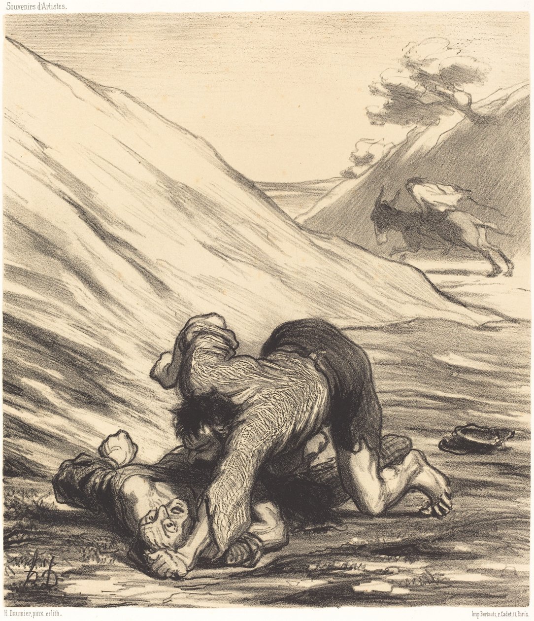 Åsnan och de två tjuvarna av Honoré Daumier