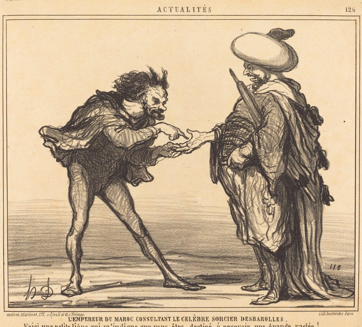 Kejsaren av Marocko konsulterar... Desbarolles av Honoré Daumier