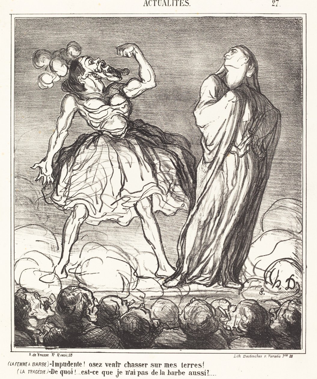 Kvinnan med skägg av Honoré Daumier