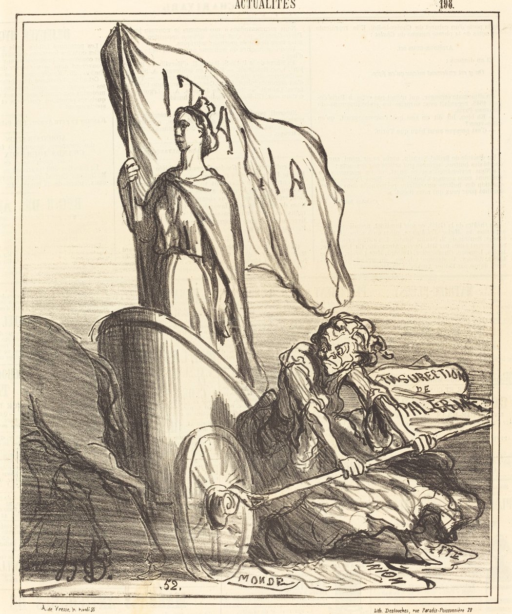 Den reaktionära pressen söker förgäves... av Honoré Daumier
