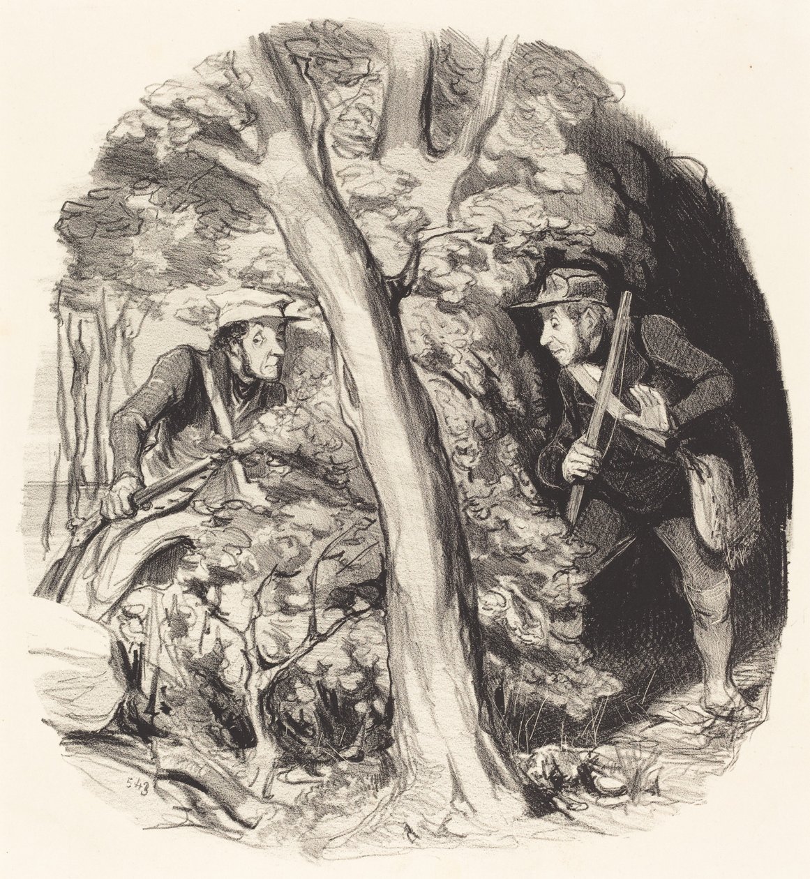 Mötet i skogen av Honoré Daumier