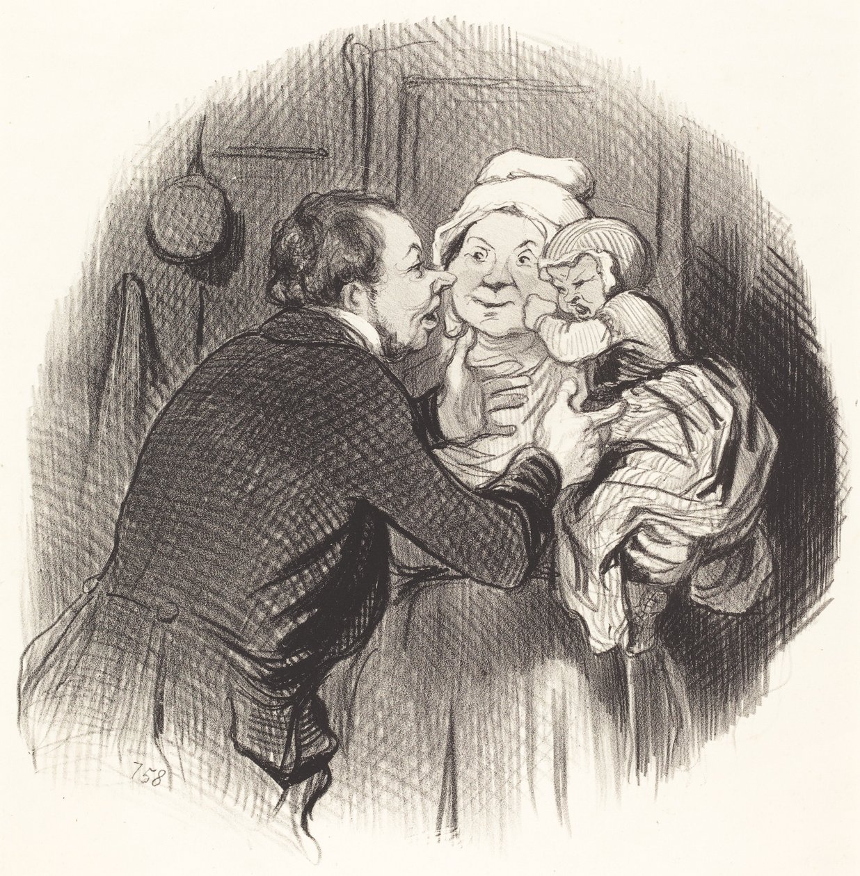 Besöket hos sjuksköterskan av Honoré Daumier