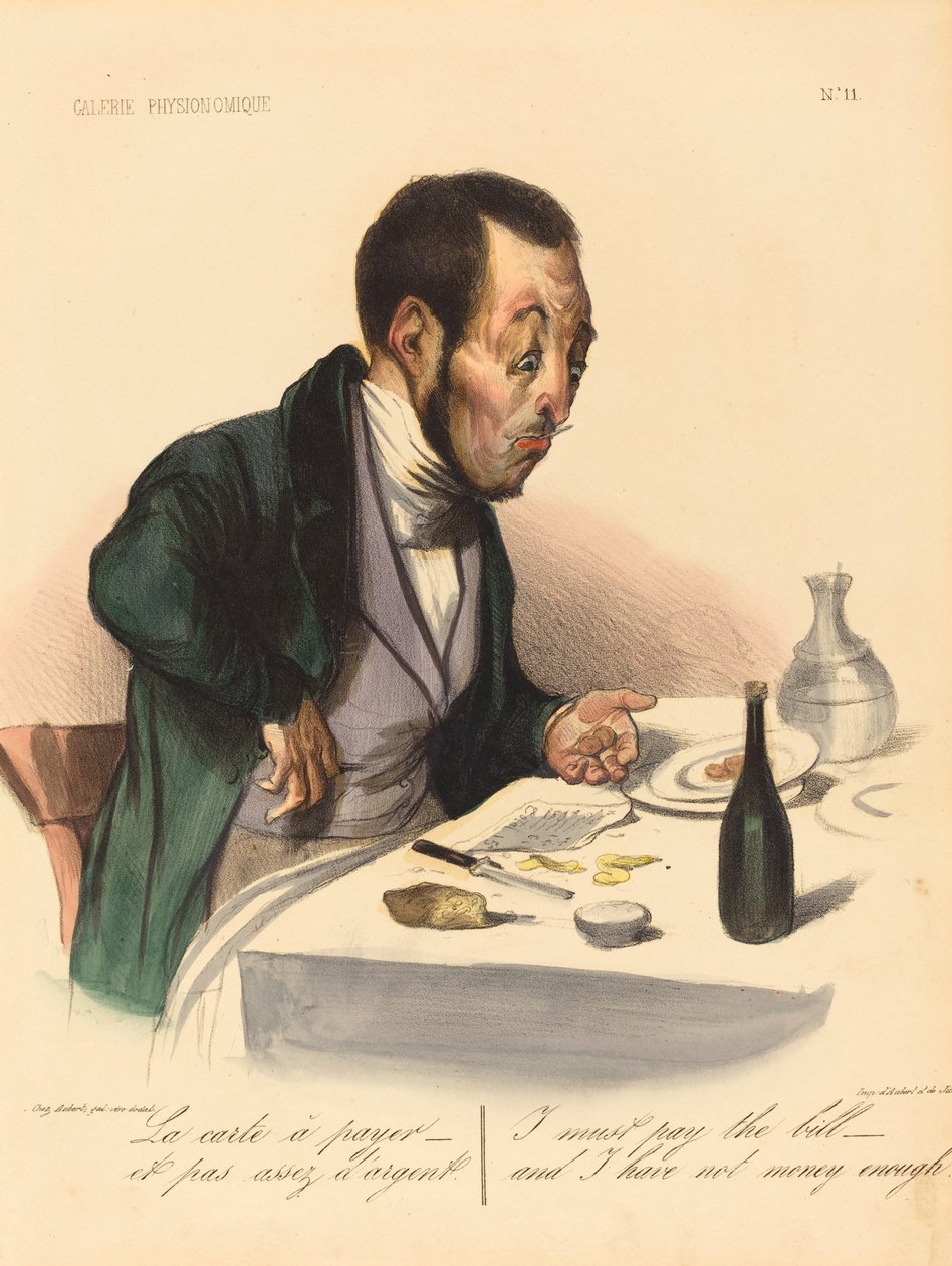 Kortet att betala av Honoré Daumier