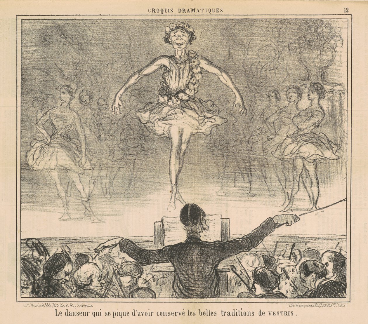 Dansaren som är stolt över att ha behållit... av Honoré Daumier