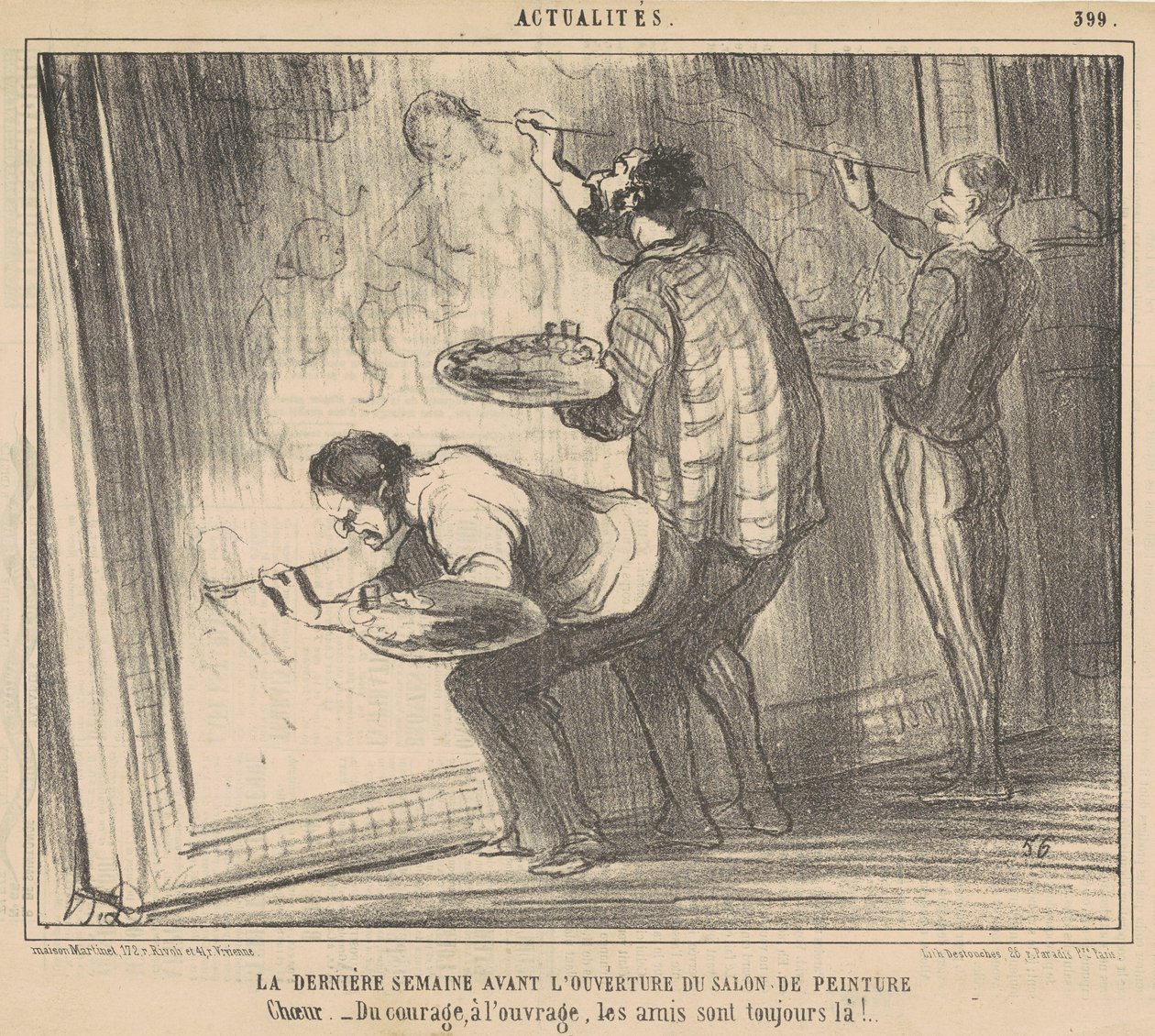 Sista veckan innan föreställningen öppnar... av Honoré Daumier