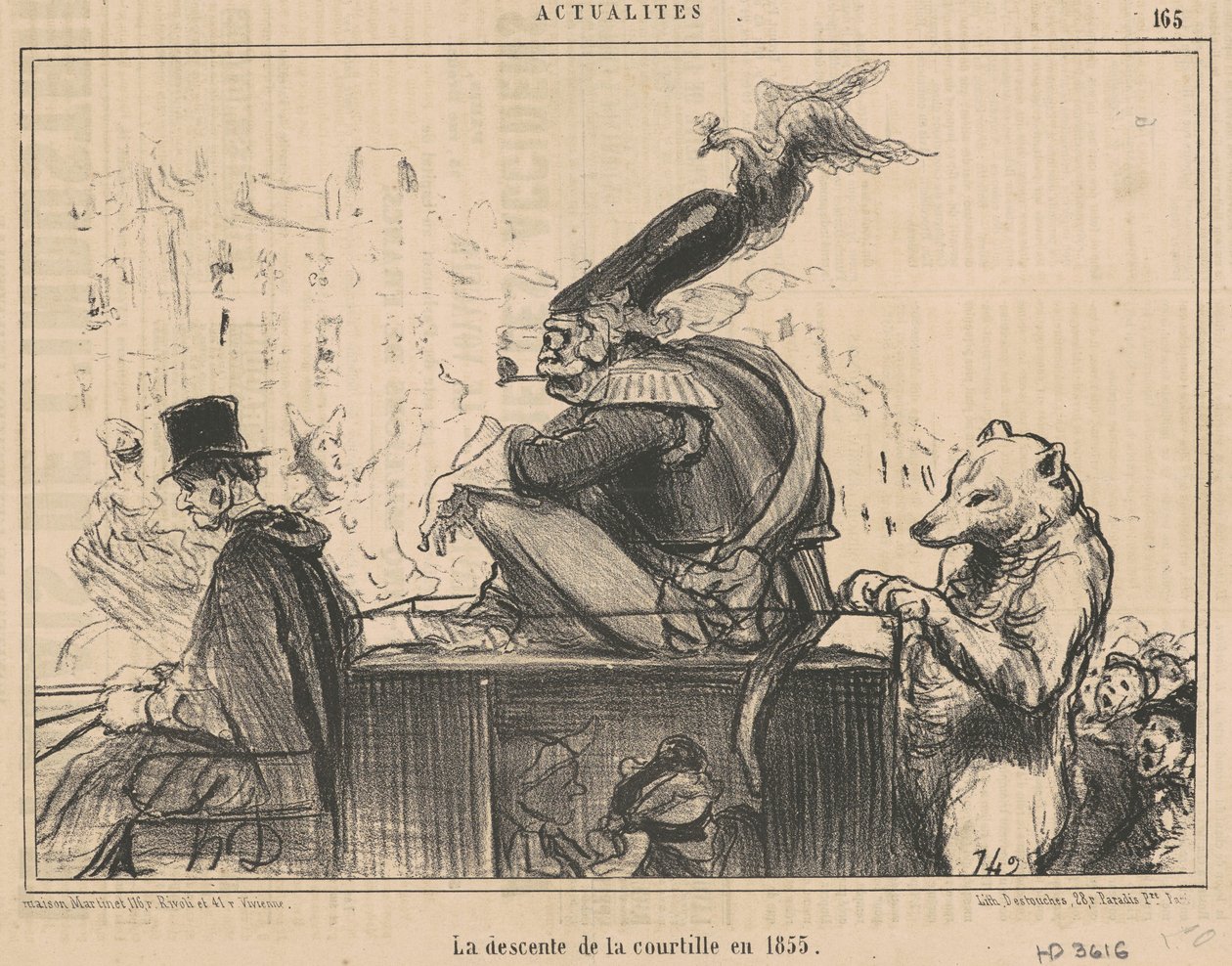 Courtillens nedstigning 1855 av Honoré Daumier