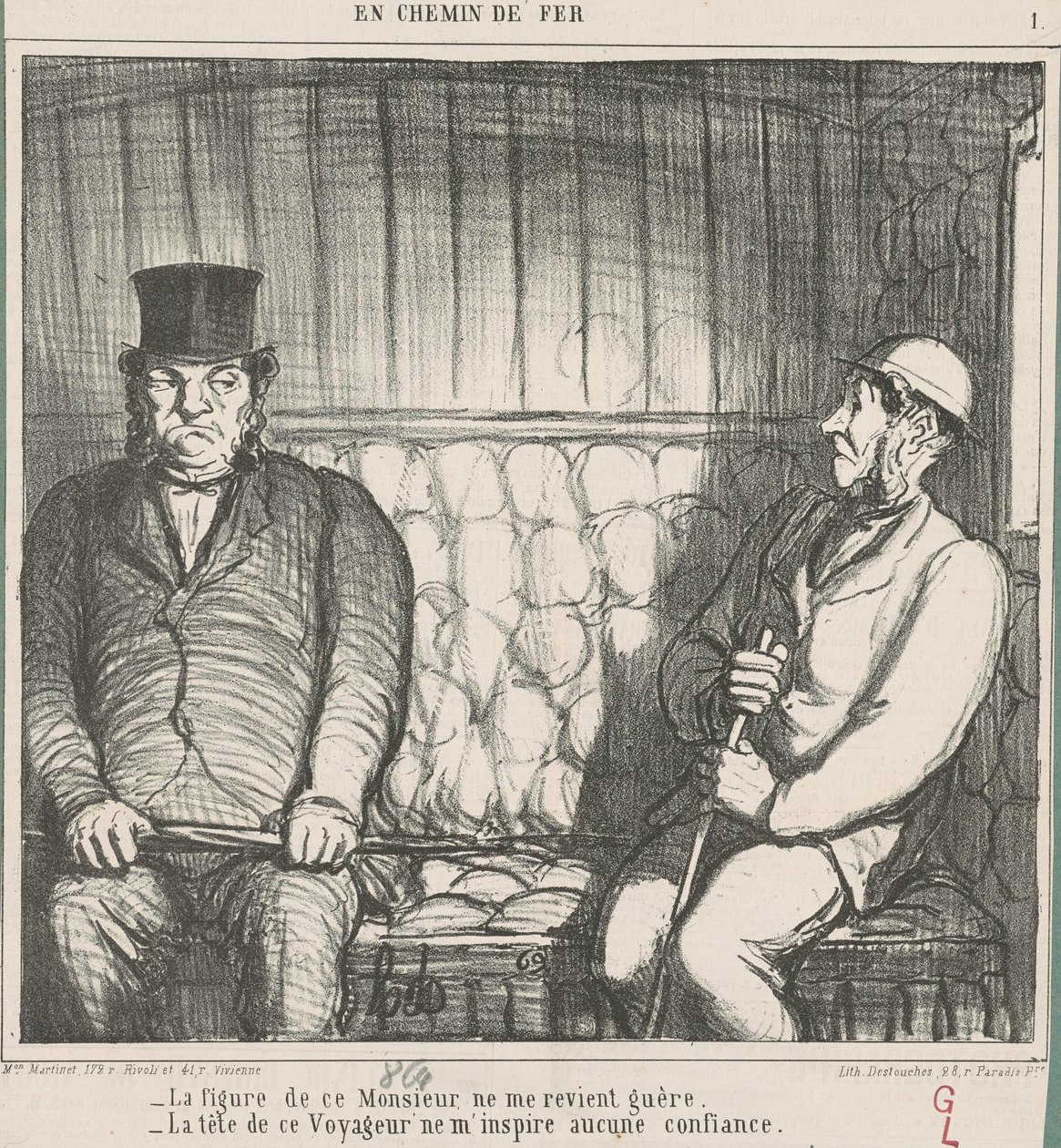 Den här gentlemannens ansikte kommer knappt att tänka på... av Honoré Daumier