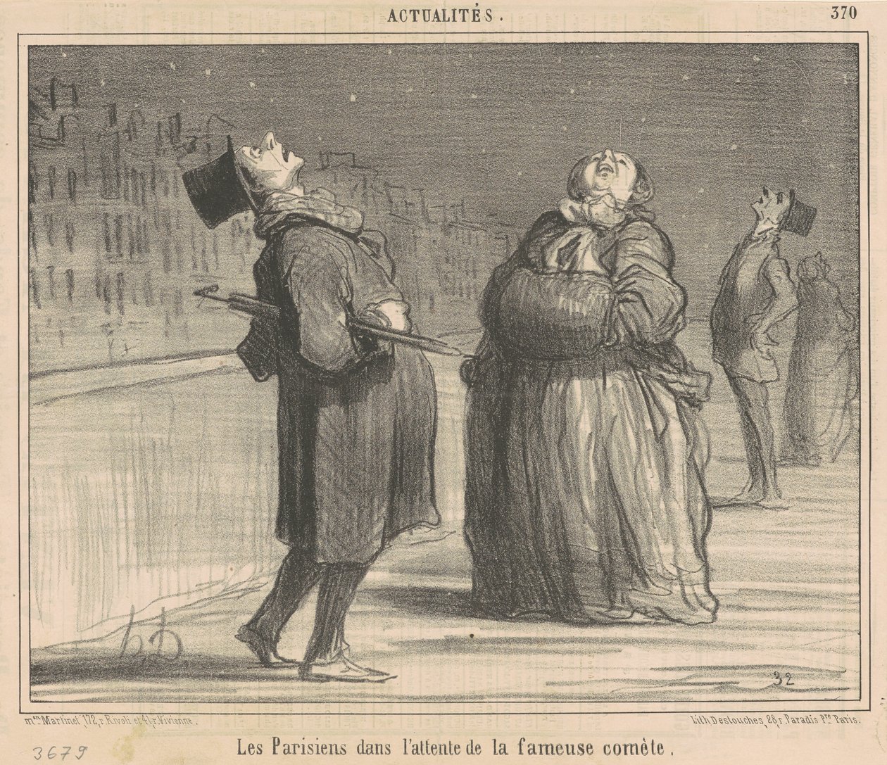 Parisare som väntar på kometen av Honoré Daumier