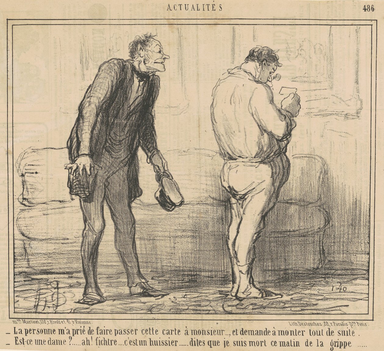 Personen... ber att få komma upp direkt... av Honoré Daumier