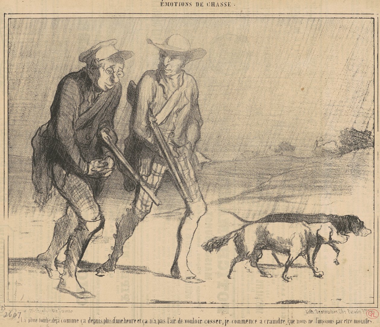 Regnet har fallit så här i... av Honoré Daumier