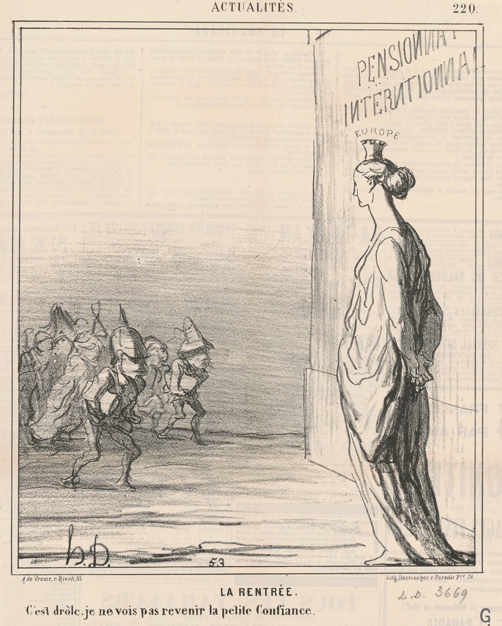 Starten på läsåret av Honoré Daumier