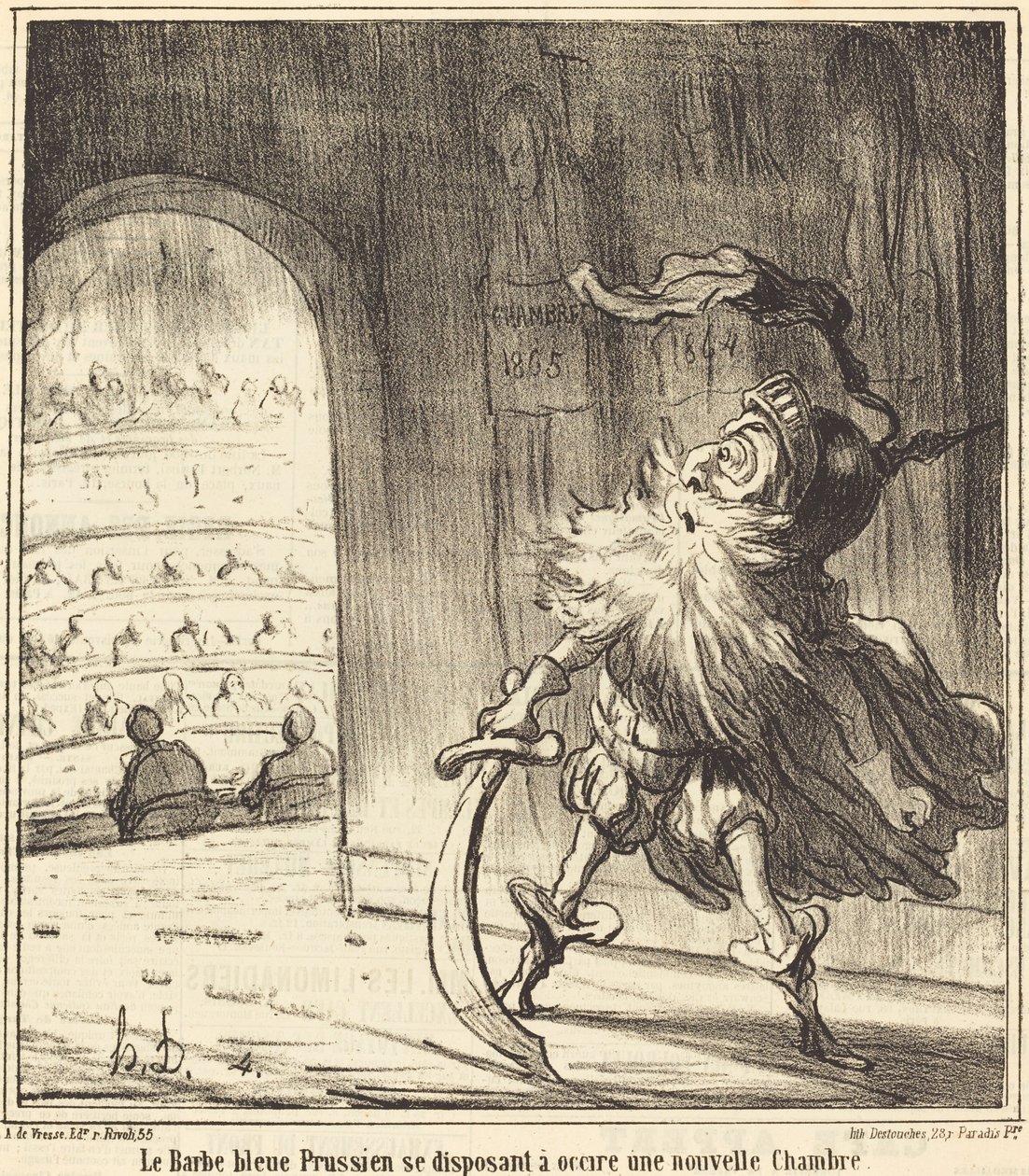 Det preussiska blåskägget... av Honoré Daumier