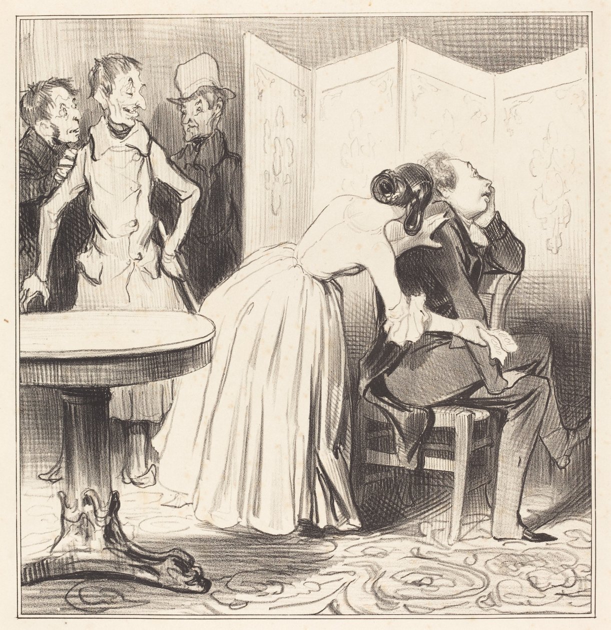 Chevalier des Adrets är älskaren... av Honoré Daumier