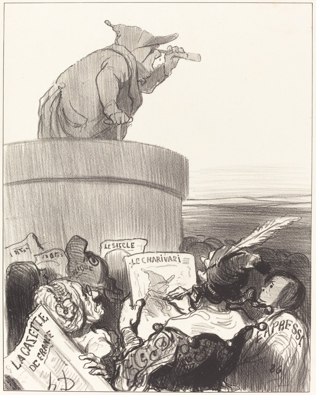 Den konstitutionella övervägande den politiska horisonten av Honoré Daumier
