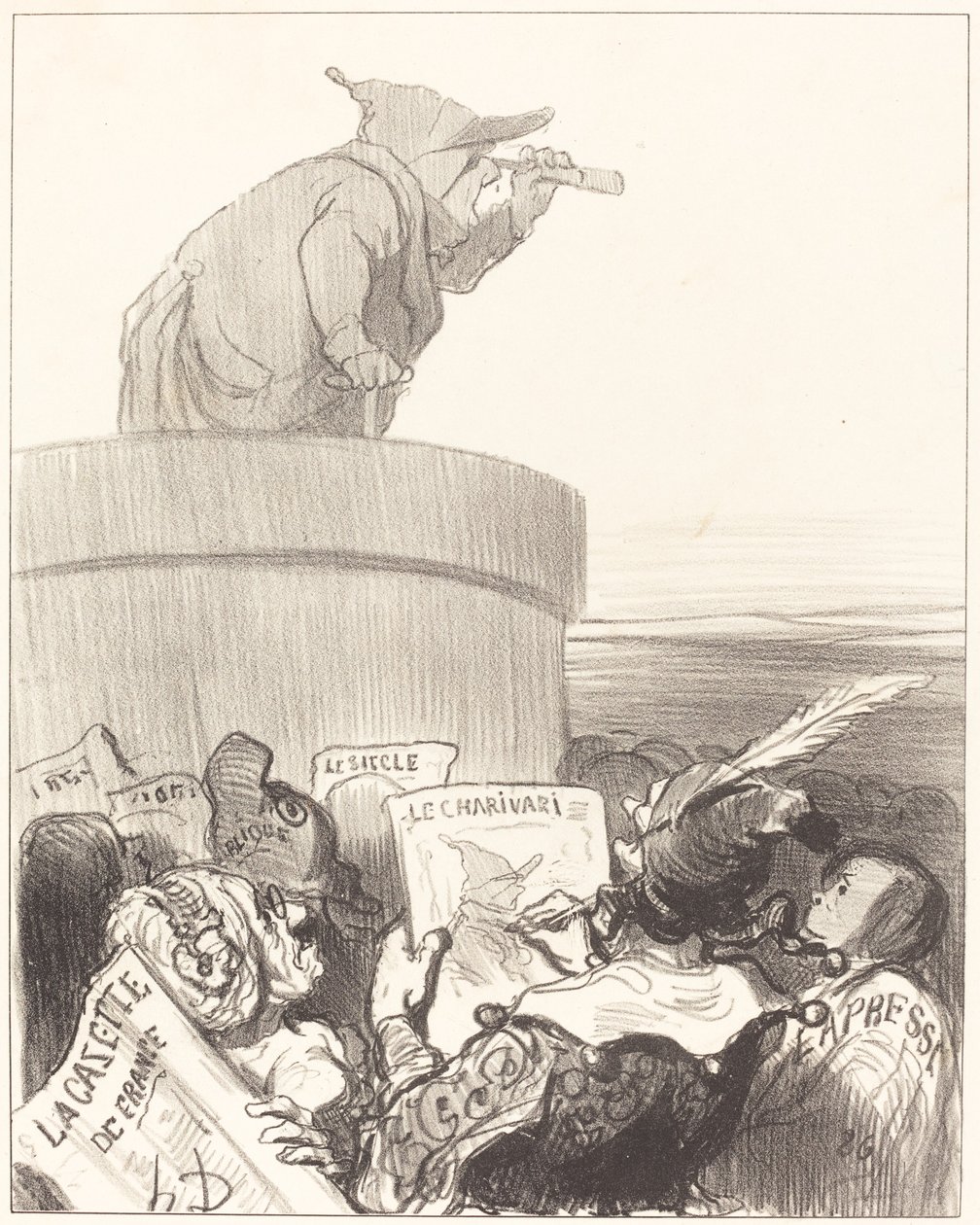 Den konstitutionella övervägande den politiska horisonten av Honoré Daumier