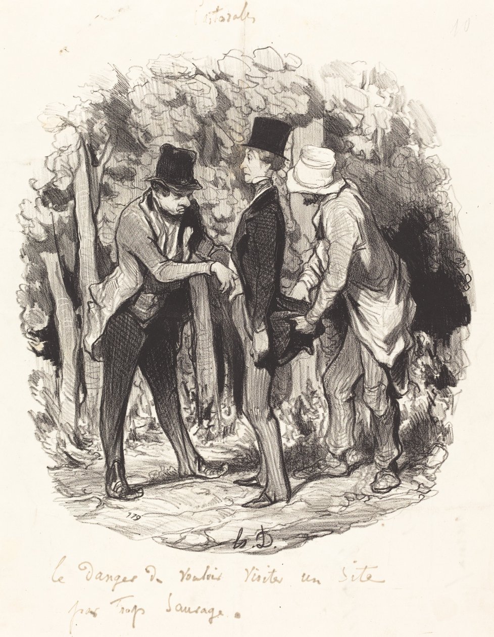 Faran med att... besöka en webbplats som är för vild av Honoré Daumier