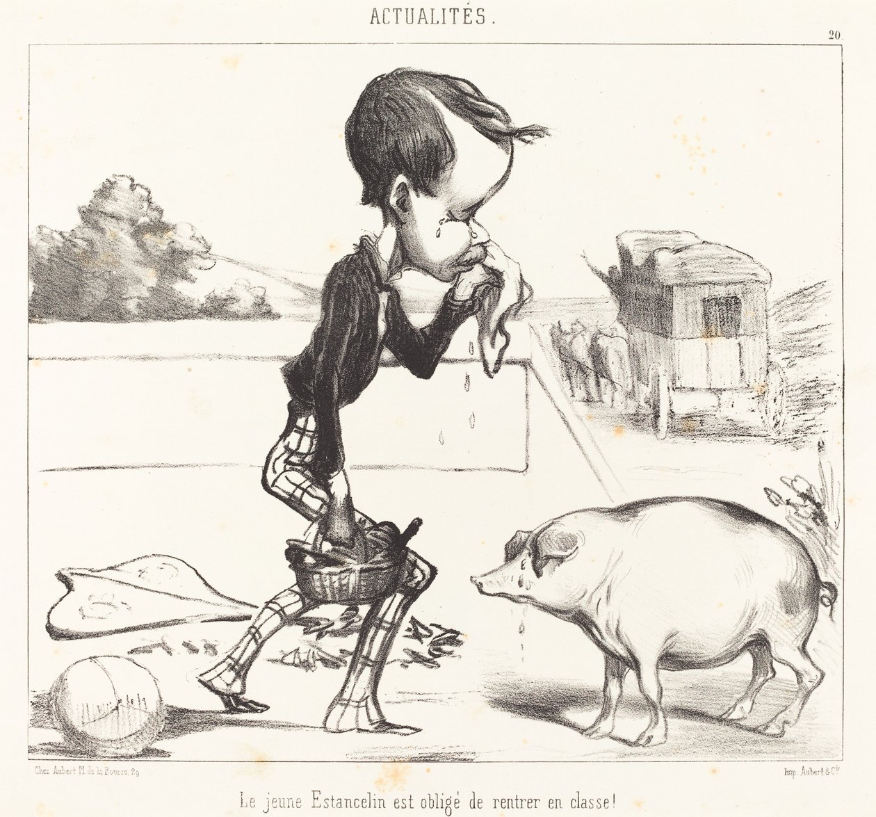 Unga Estancelin är skyldig att återvända till klassen! av Honoré Daumier