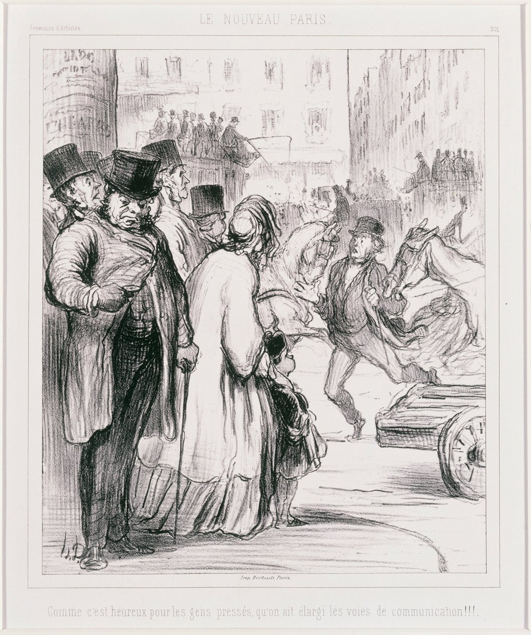 Le Nouveau Paris- Vad roligt det är för människor som har bråttom att kommunikationskanalerna har vidgats av Honoré Daumier