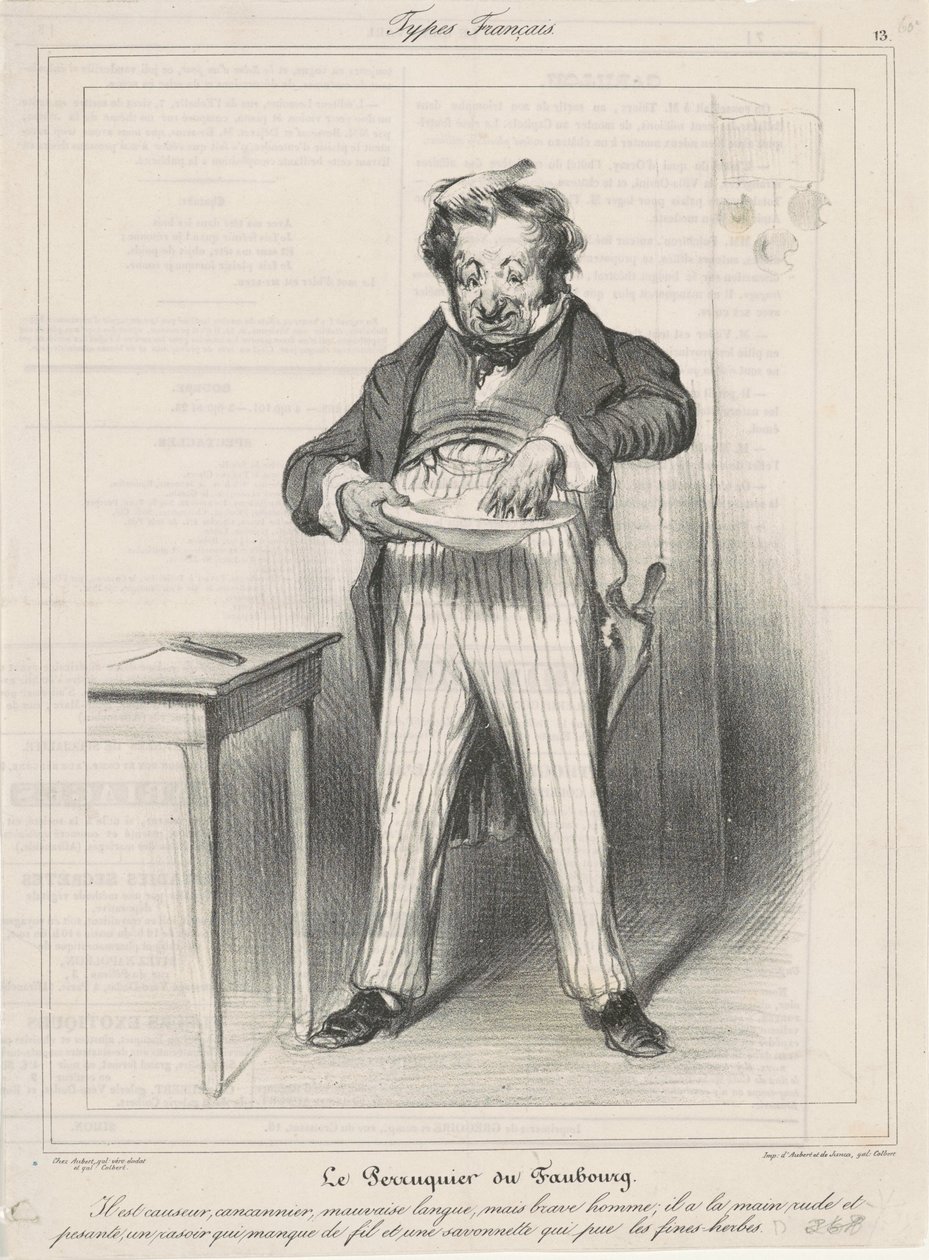 Perukmakaren av Faubourg av Honoré Daumier