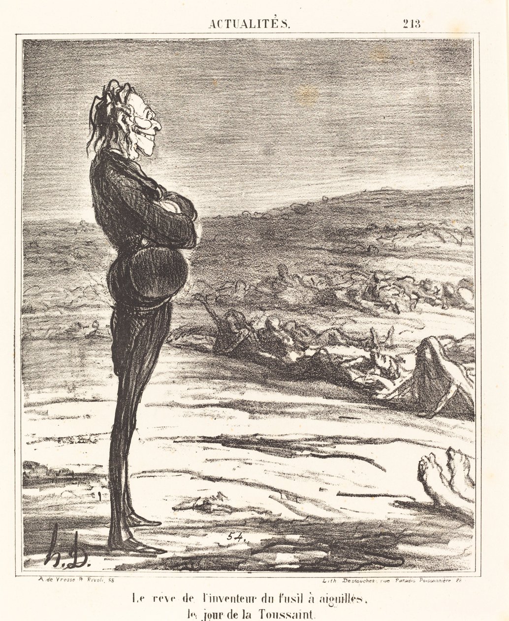 Drömmen om uppfinnaren av nålpistolen... av Honoré Daumier