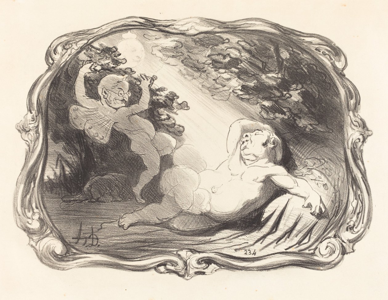 Endymion-Berryers sömn av Honoré Daumier