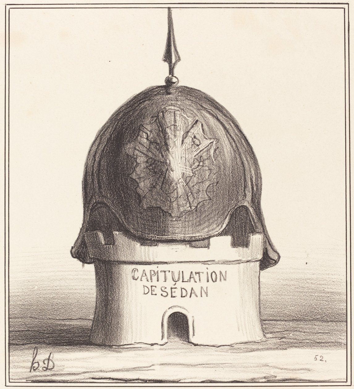 Kronan på hans byggnad av Honoré Daumier