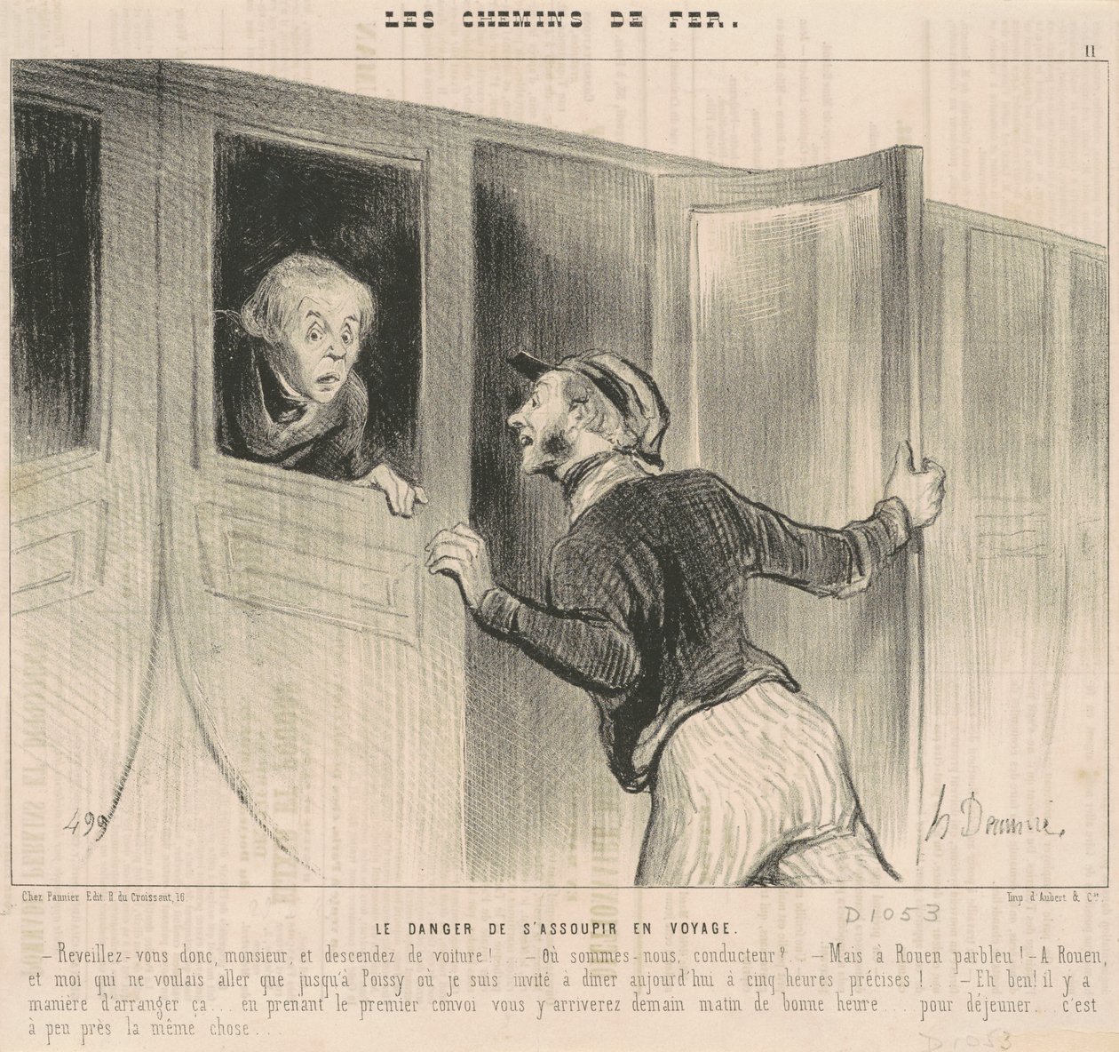 Risk för att slumra under resan av Honoré Daumier