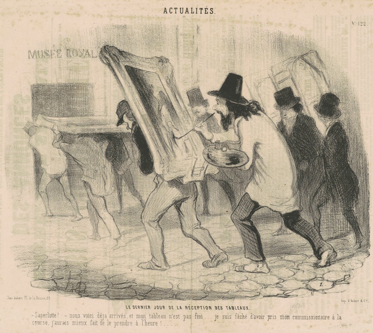 Sista dagen för mottagandet av målningarna. Saperlotte. . . Vi har redan kommit och min målning är inte klar! av Honoré Daumier
