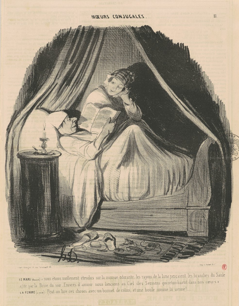 Maken läser: vi låg slappa... av Honoré Daumier