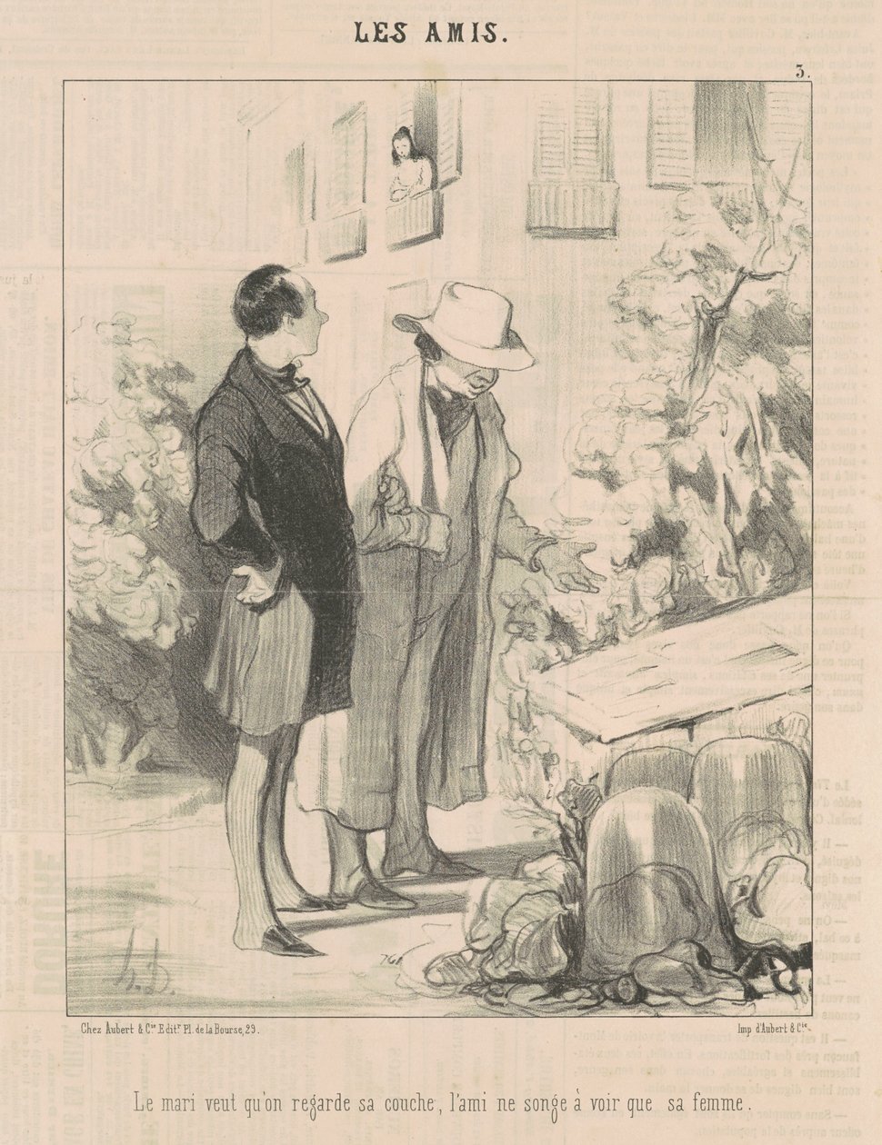 Maken vill att vi ska titta på hans blöja... av Honoré Daumier