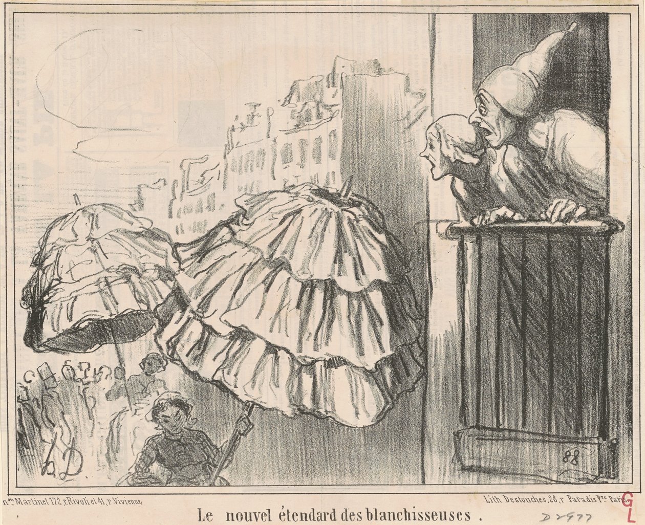 Tvätterskornas nya banderoll av Honoré Daumier