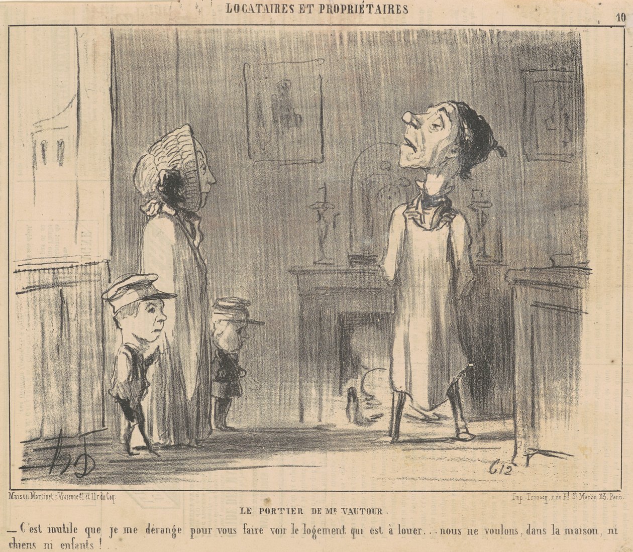 Mr Vultures dörrvakt av Honoré Daumier