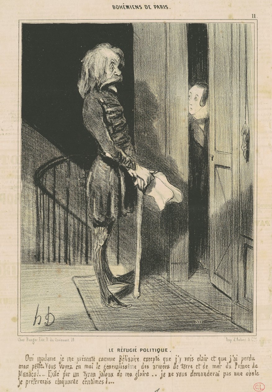 Den politiska flyktingen av Honoré Daumier