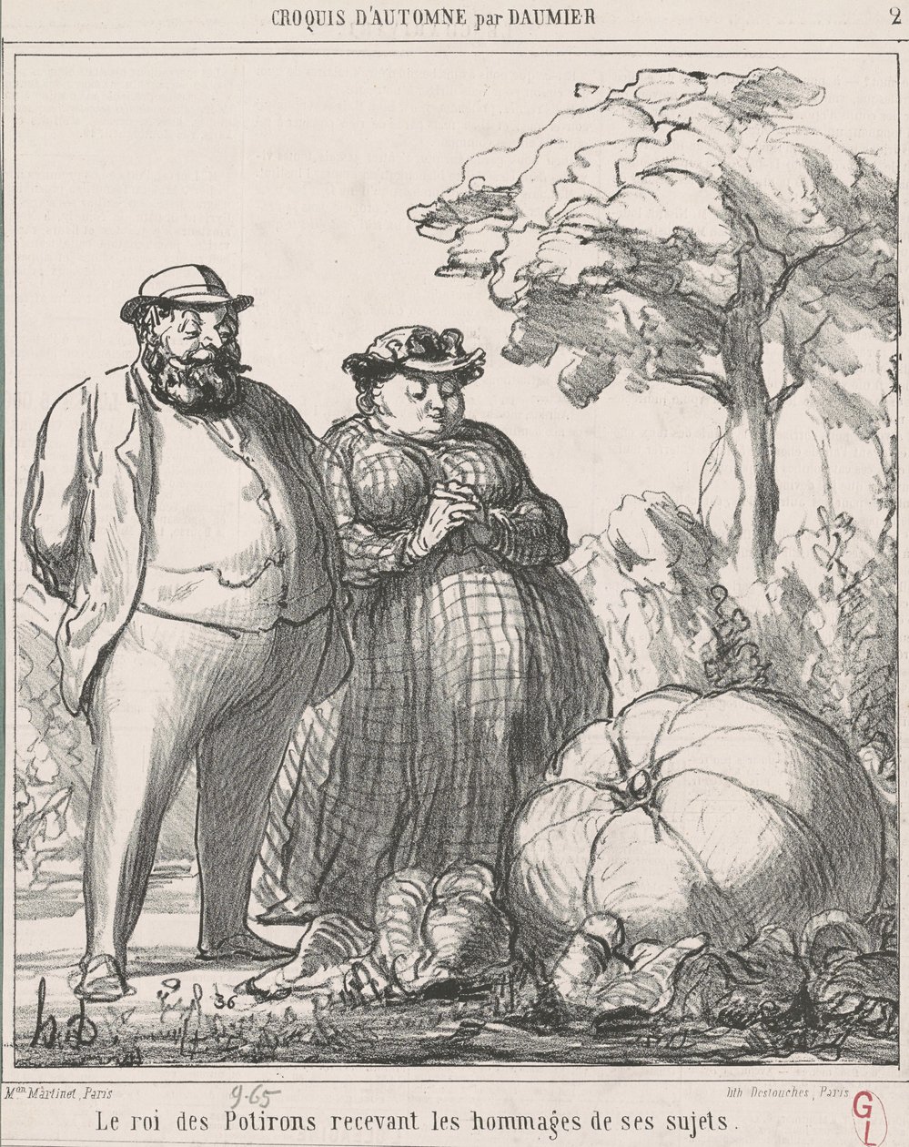 Pumpakungen får hyllning av sina undersåtar av Honoré Daumier