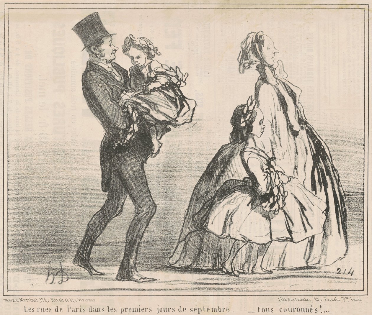 Paris gator under de första dagarna av september... av Honoré Daumier