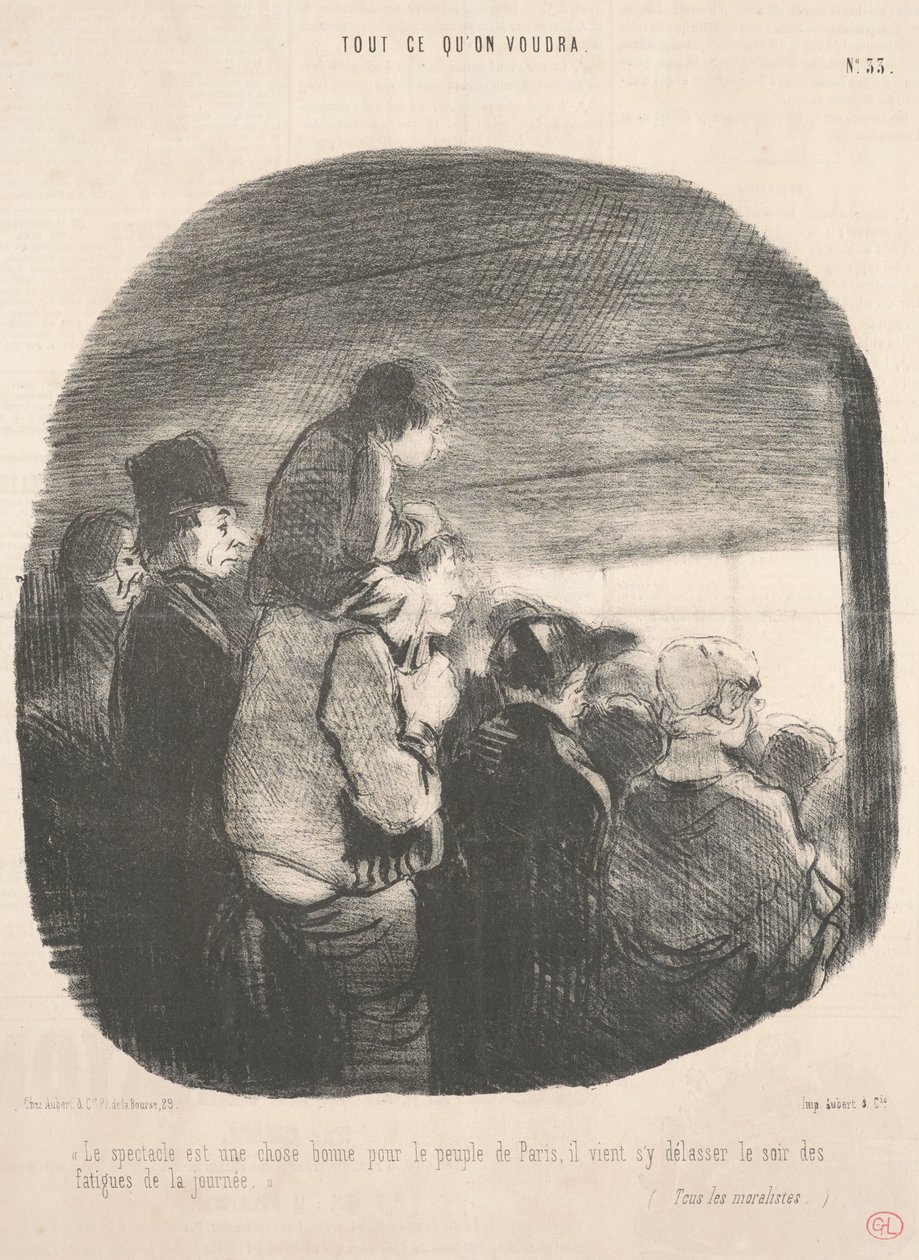 Skådespelet är en bra sak för folket i Paris... av Honoré Daumier